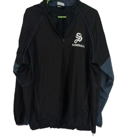 Rawlings Chicago White Sox Men's Black Pullover Windbreaker‎ Jacket Size Large - Picture 1 of 8